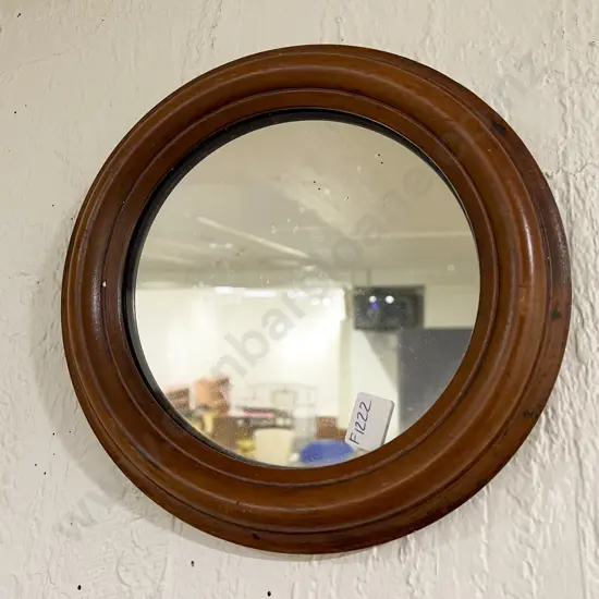 Small Circular Wooden Framed Mirror