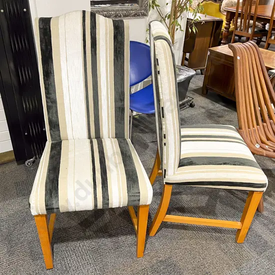 Pair of Modern High Back Dining Chairs