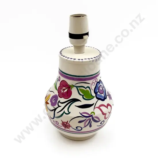 Floral Decorated Poole Table Lamp