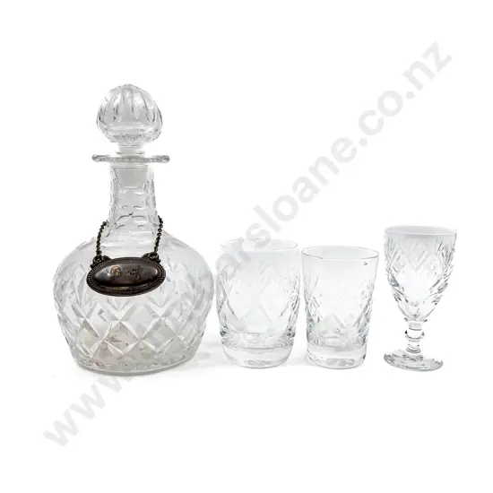 Qty of Webb & Corbett Crystal together with Decanter
