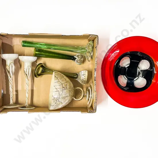 Box of Assorted Art Glass