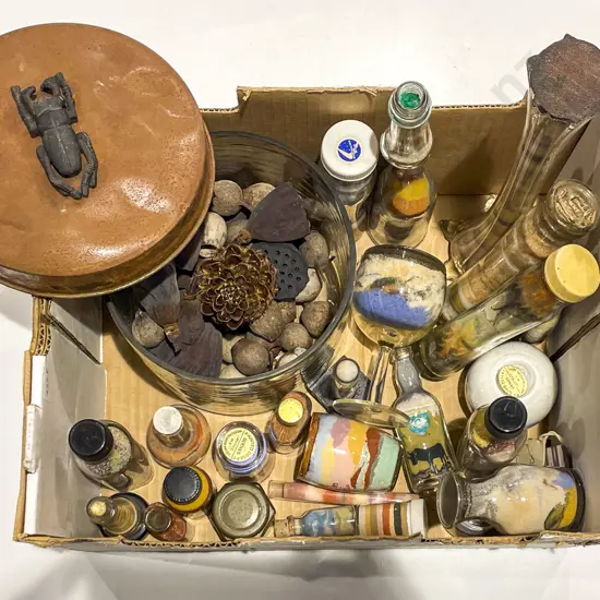 Box Quantity Vintage Rotorua Souvenir Sand Bottles etc