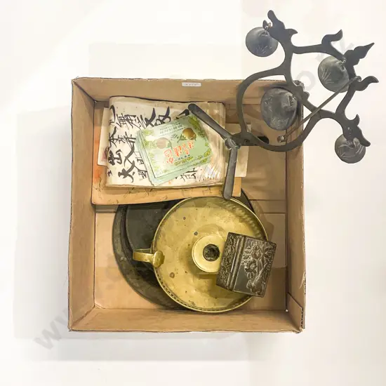 Box Quantity of Assorted Asian Metal Ware etc