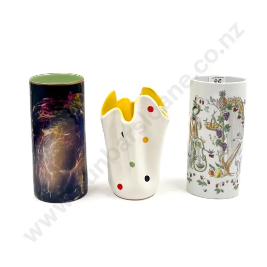 Sylvac Handkerchief Vase & Two Other Vases