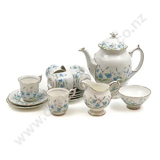 Coalport "Harebell" Pattern Six Place Coffee Set