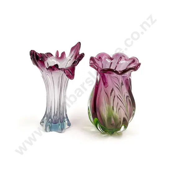 Murano Art Glass Vase together with Other Art Glass Vase