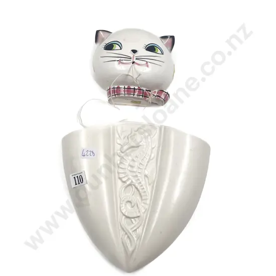Sylvac Wall Pocket together with Vintage Cat Form String Holder