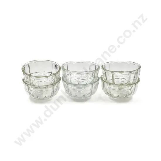 Matched Set of Six Vintage Glass Jelly Moulds