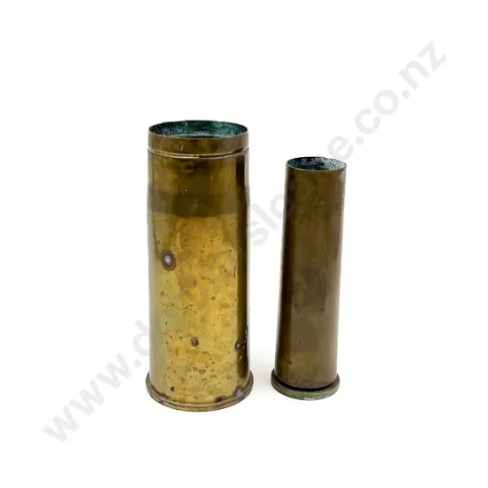 Two WWII Brass Mortar Shell Casings