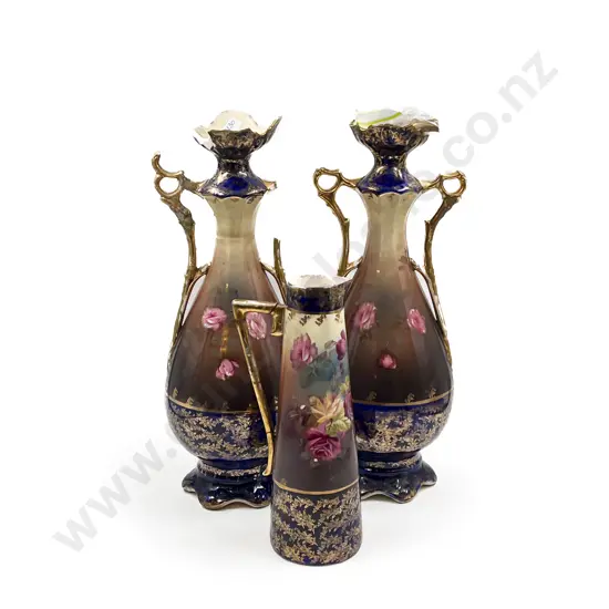 Pair of Royal Windsor Mantle Vases together with Matching Jug (A/F)