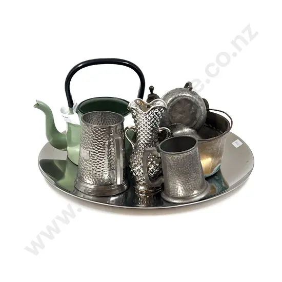 Quantity of Assorted Metal Ware incl Small Glass Buddha etc