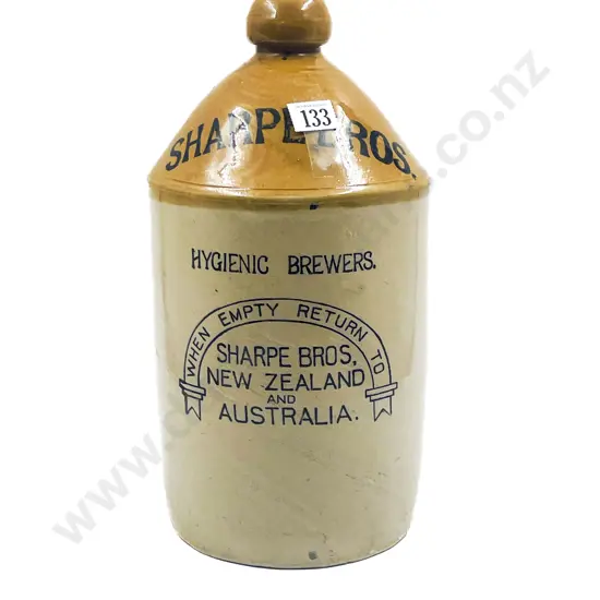 Vintage Sharpe Bros Stoneware Bottle