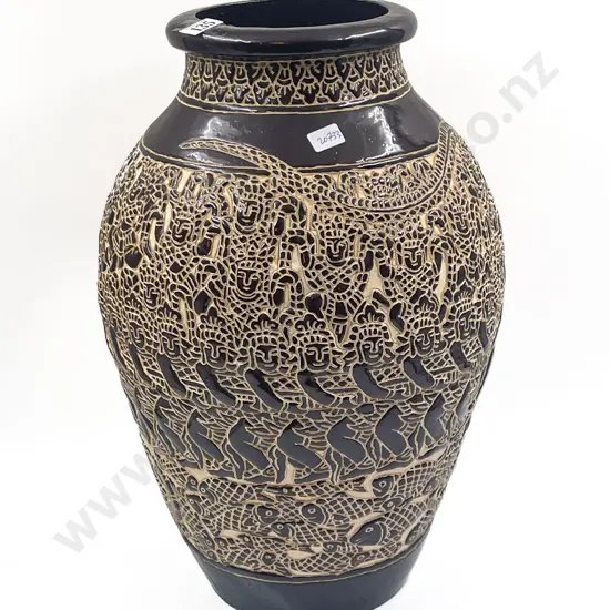 Vietnamese Relief Moulded Large Vase