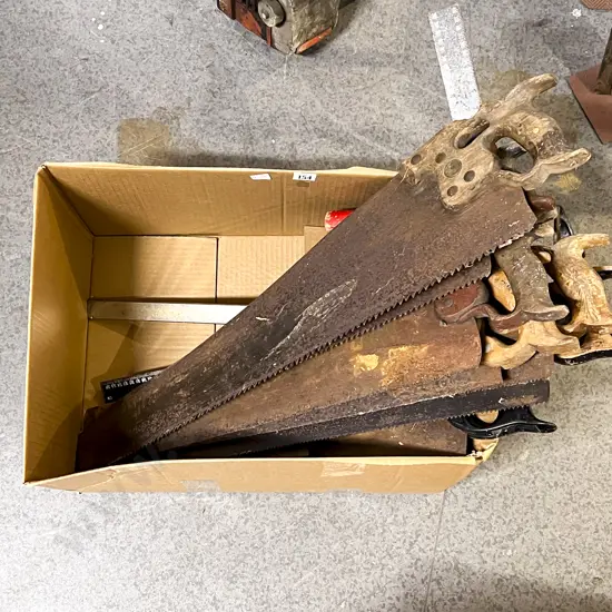 Quantity of Assorted Vintage Handsaws