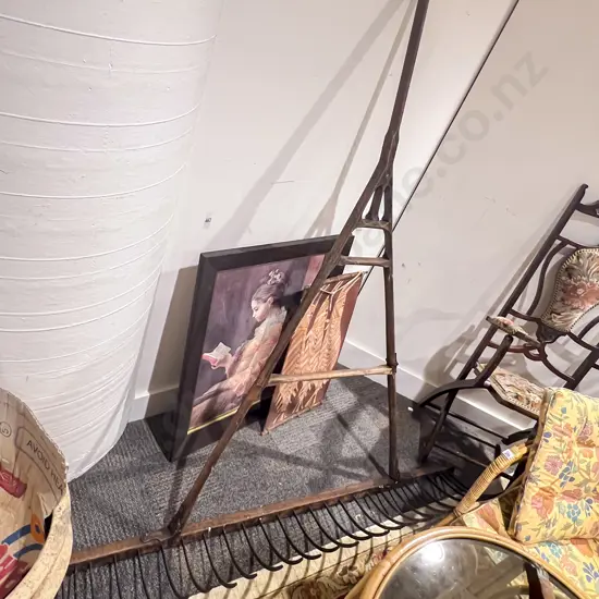 Large Vintage Wooden Plough Rake