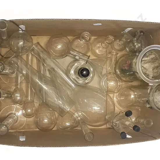 Box Quantity of Assorted Laboratory Glass Ware etc