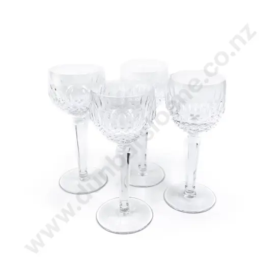 Four Waterford Crystal Long Stem Wine Glasses