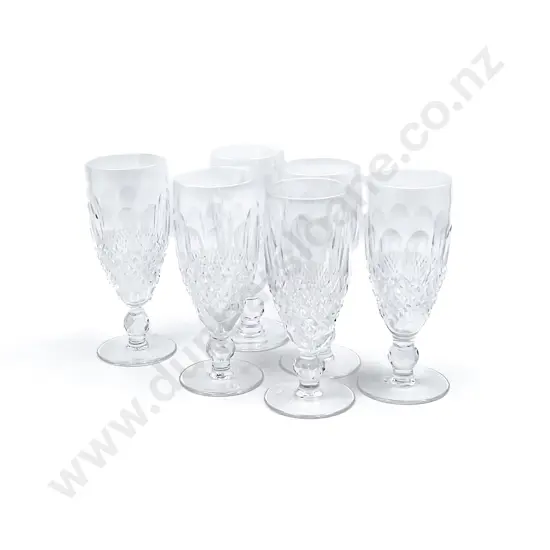 Six Waterford Crystal "Colleen" Continental Champagne Glasses