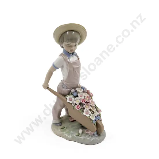 Lladro Figure with Flower Barrow