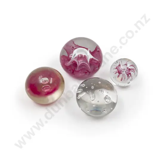 Four Assorted Art Glass Paperweights