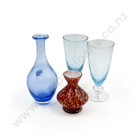 Hoglund Glass Vase together with Pair of French Country Glasses etc