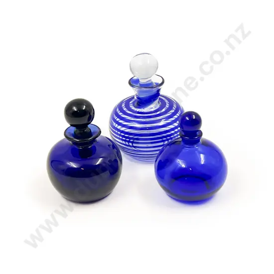 Three Assorted Art Glass Scent Bottles