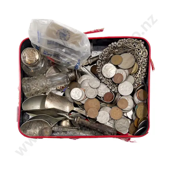 Two S/S Dishes together with Assorted & Loose Coinage etc