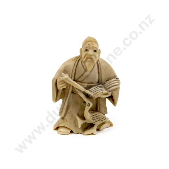 Ivory Netsuke of Old Man