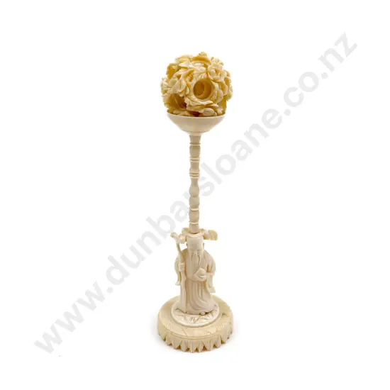 Ivory Puzzle Ball on Stand