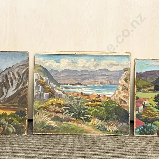 Gustav Cohn Three Unframed Oils On Board