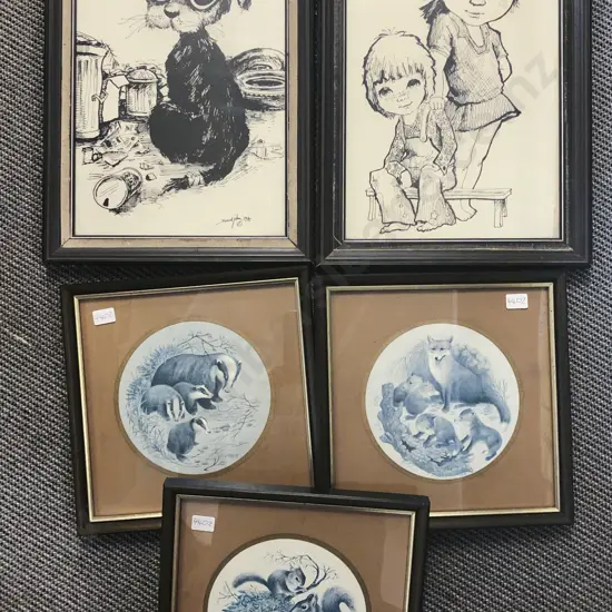 Five Assorted Animal Prints