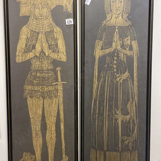 Pair of Brass Rubbings