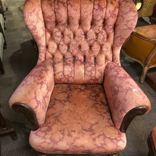 Vict. Style Wing Armchair