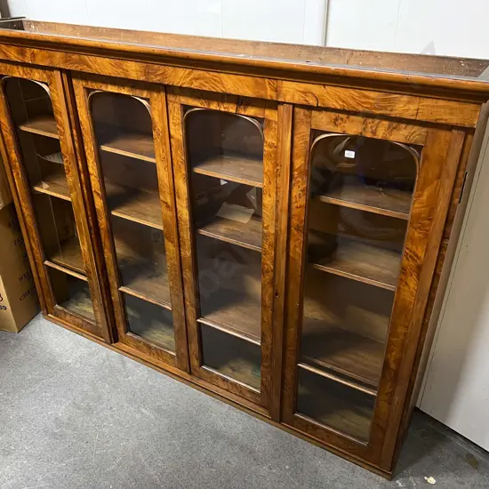 An Attractive C19th NZ Colonial Mottled Kauri 4 Door Bookcase Top