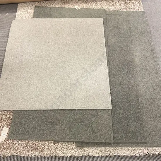 Large Modern Shag Pile Rug with Four Assorted Carpet Squares