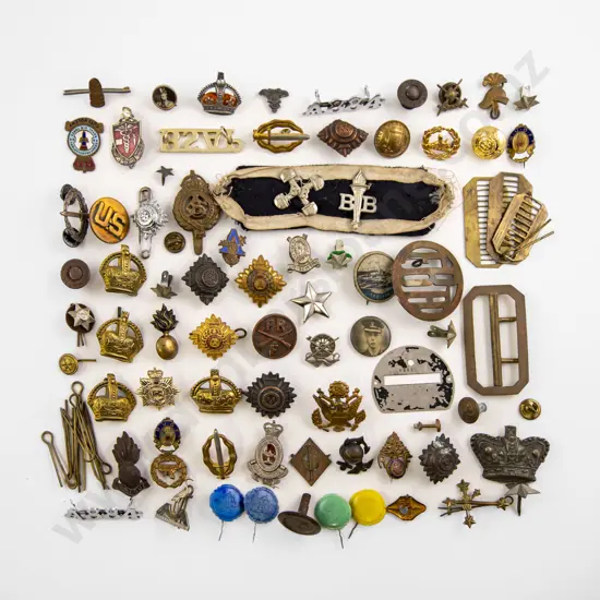 Collection NZ and World Military Metal Badges Lapel Button and Assorted