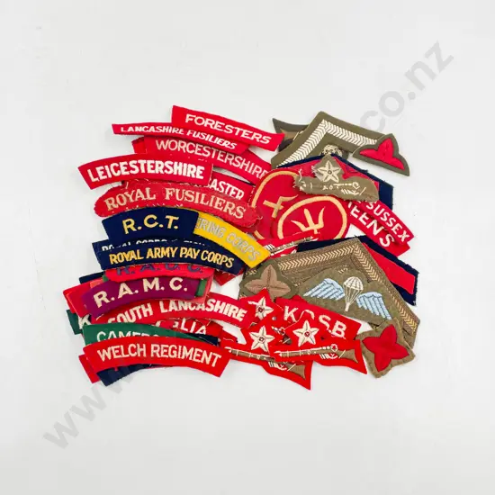 Collection Mainly British Regiment Cloth Shoulder Badges (62)