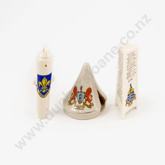 Crested Ware Models of War Memorial WWI Tent snf Ancient Canon Model