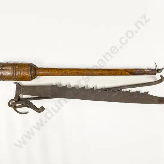 Early C19th British Naval Wooden Elm Canon Rammer