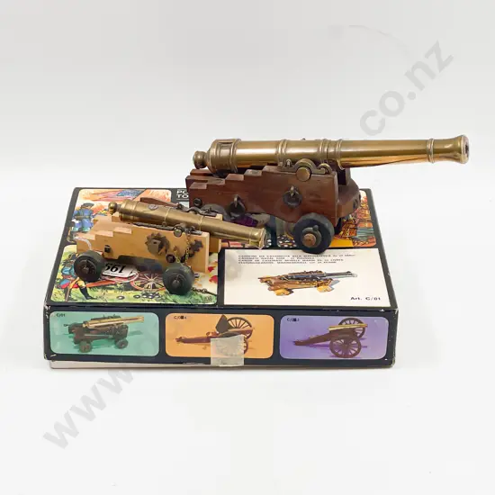 Pocher Constructed Model Canon and Brass on Wood Model Canon
