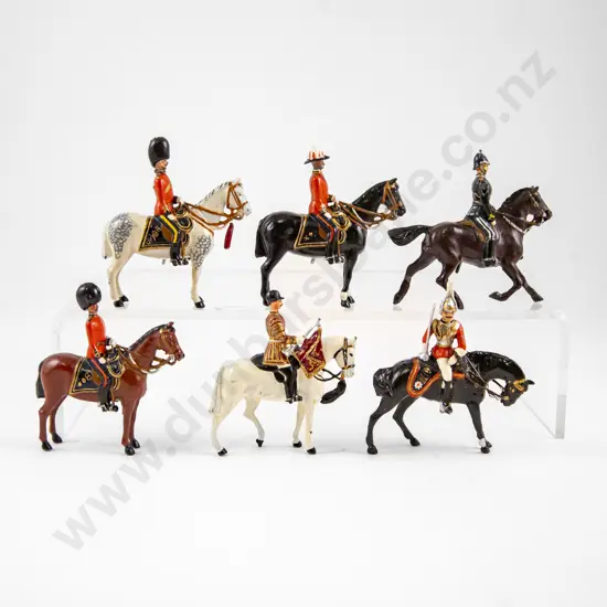 Unboxed Britains Six Various Regimental Mounted Officers (repainted)