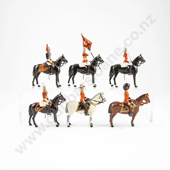 Unboxed Britains Six Various Regimental Mounted Officers (repainted)