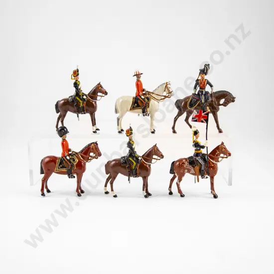 Unboxed Britains Six Various Regimental Mounted Officers (repainted)