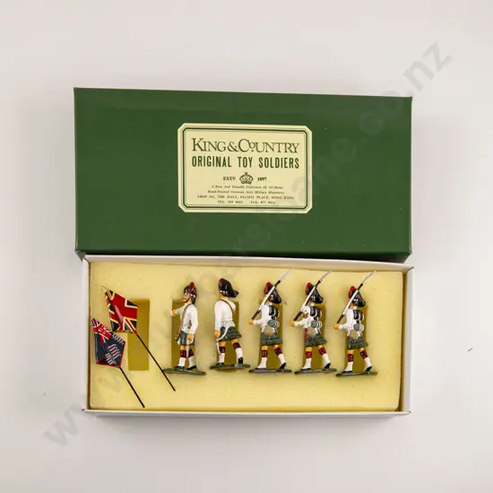 Boxed King & Country Original Toy Soldiers Black Watch Colour Party (5)