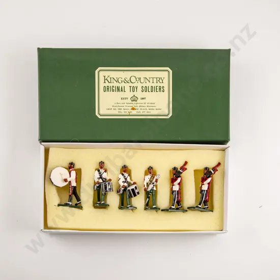 C1991 Boxed King & Country Original Toy Soldiers Gurkha Rifles Pipes & Drum Band (6)