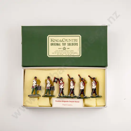 C1991 Boxed King & Country Original Toy Soldiers Gurkha Depot Band (6)
