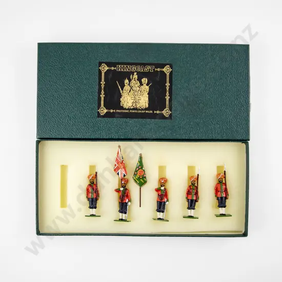 Boxed Kingcast Toy Soldiers by Peter Cowan Wales set BI 27 Indian Sikh Regiment Colour Party