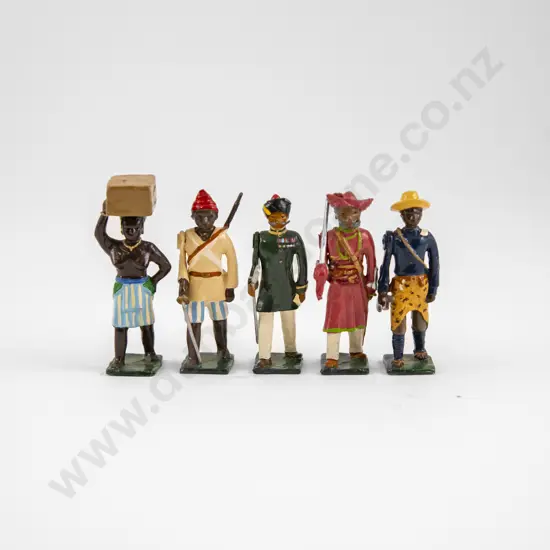 Nostalgia Toy Soldiers Assorted African and Indian Figures (5)