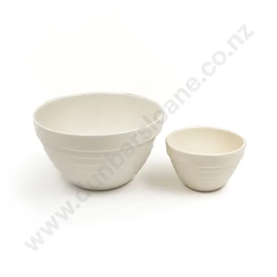 Two Crown Lynn White Ceramic Kitchen Bowls