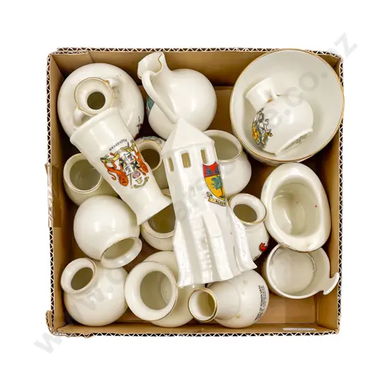 Box of Assorted Crested China